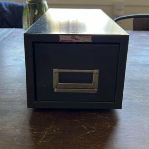 Vintage Metal Cole Cabinett | Metal Index Card Catalog | Single Drawer Storage